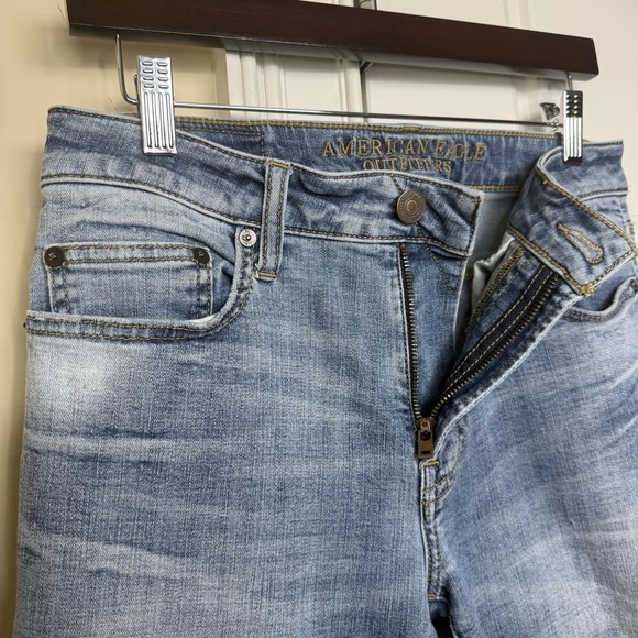 American Eagle Jeans Mens 29/32 (31/31) Blue Original Straight Extreme Flex - Picture 3 of 10